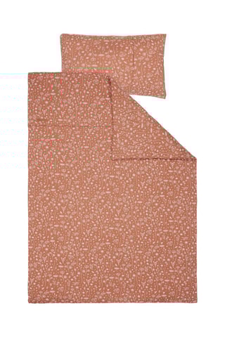 Capa de edredão - Vermelho-tijolo e cru - 70 x 100 cm