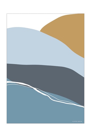 Poster reversível - 45 x 32 x 1 cm - Azul-celeste e branco