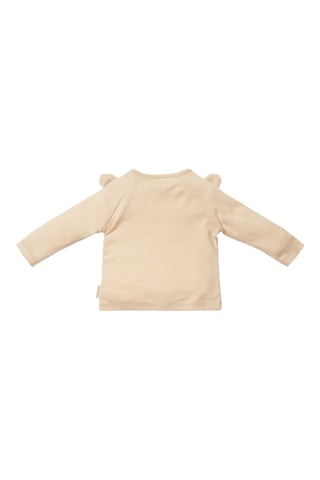 T-shirt com orelhas em algodão biológico - Bege