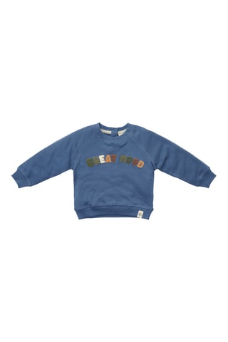 Sweat em algodão biológico - Azul-cobalto