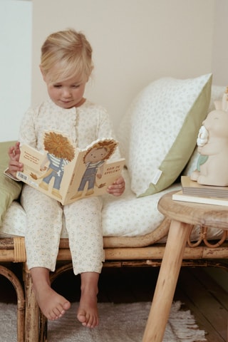 Babygro em algodão biológico - Verde e bege
