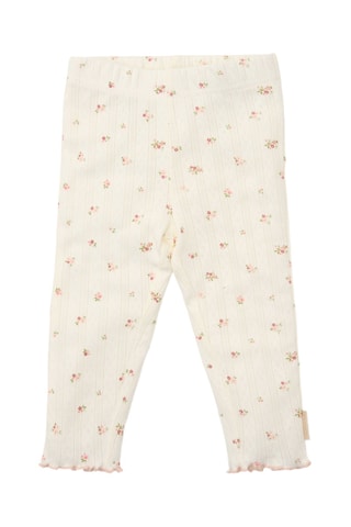Pijama em algodão biológico - Bege e rosa