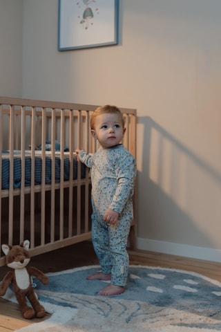 Babygro em algodão biológico - Azul e verde