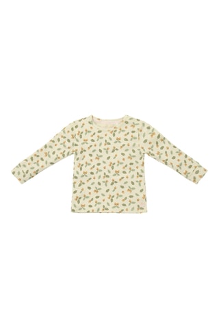 Pijama em algodão biológico - Verde e bege