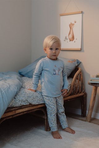 Pijama em algodão biológico - Azul e verde