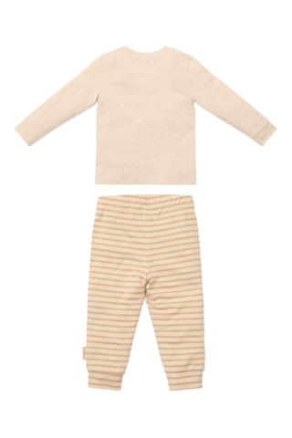 Pijama em algodão biológico - Castanho-claro