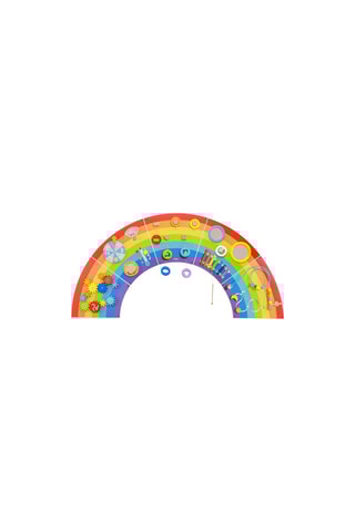 Jeu d'éveil mural Arc-en-ciel en bois - Dès 3 ans