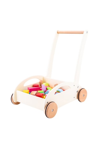 Chariot de marche avec blocs d'activité en bois - Dès 1 an