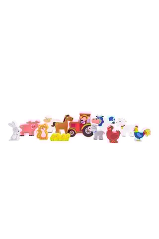 Boîte figurines animaux de la ferme en bois - Dès 18 mois