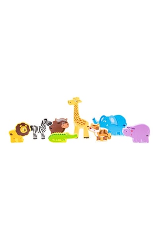 Boîte figurines de la savane en bois - Dès 18 mois
