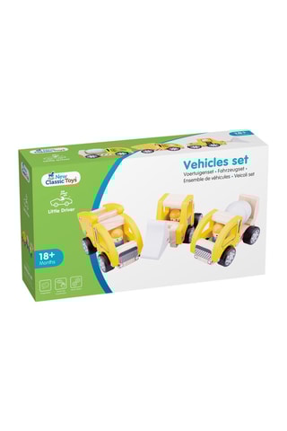 3 véhicules de construction en bois - Dès 18 mois