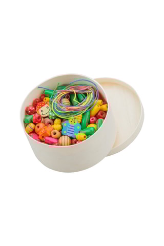 Boîte de perles 100 g en bois -  Dès 3 ans