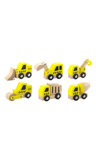 6 engins de construction en bois  -  Dès 18 mois