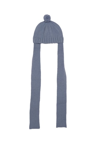 Gorro com pompom - Cinzento