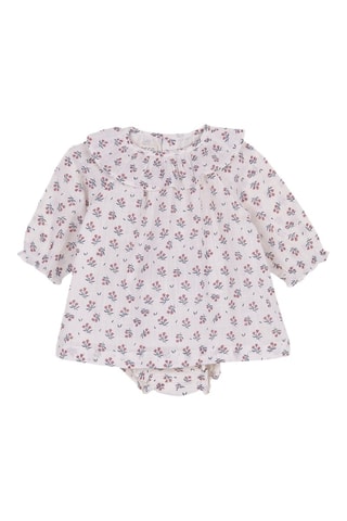 Vestido e bloomer - Branco e vermelho