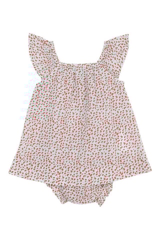 Vestido e bloomer - Coral e branco