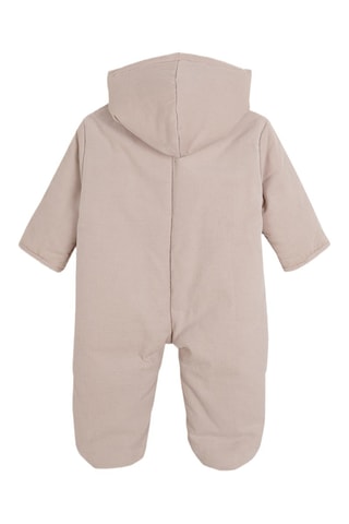 Babygro em veludo com capuz - Bege