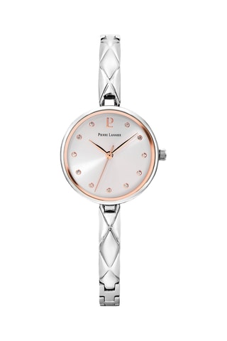 Stalen Quartz Horloge en Leia - Zilverkleurig en Roségoudkleurig