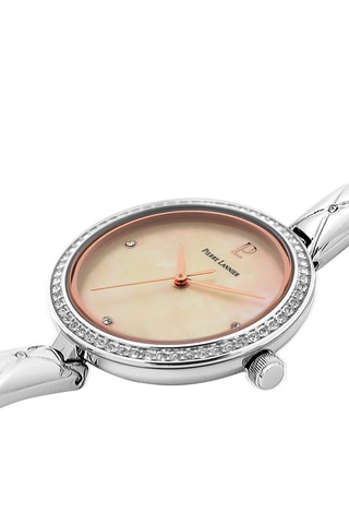 Stalen Quartz Horloge en Leia - Zilverkleurig en Beige