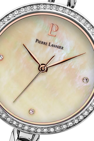 Stalen Quartz Horloge en Leia - Zilverkleurig en Beige