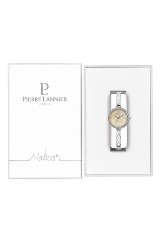 Stalen Quartz Horloge en Leia - Zilverkleurig en Beige