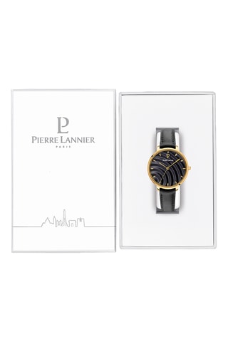 Leren Quartz Horloge Betty - Zwart en Goudkleurig