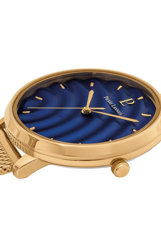 Stalen Quartz Horloge en Betty - Goudkleurig en Marineblauw