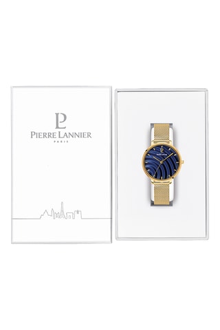Stalen Quartz Horloge en Betty - Goudkleurig en Marineblauw