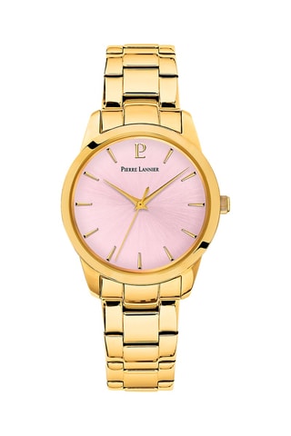 Stalen Quartz Horloge Roxane - Goudkleurig en Roze