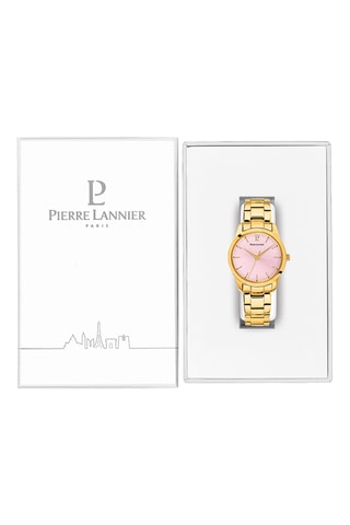 Stalen Quartz Horloge Roxane - Goudkleurig en Roze