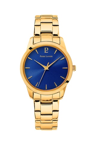 Stalen Quartz Horloge Roxane - Goudkleurig en Blauw