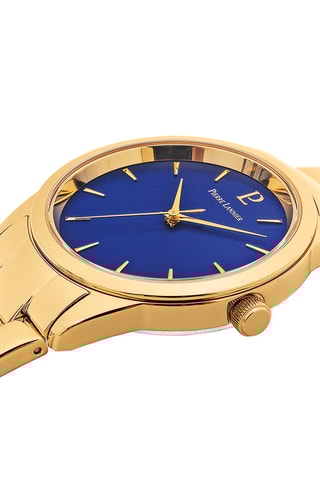 Stalen Quartz Horloge Roxane - Goudkleurig en Blauw