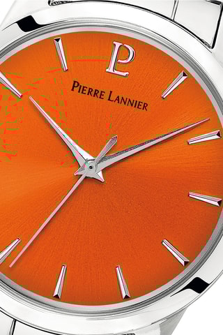 Stalen Quartz Horloge Roxane - Zilverkleurig en Oranje