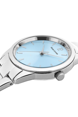 Stalen Quartz Horloge Roxane - Zilverkleurig en Lichtblauw