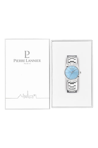 Stalen Quartz Horloge Roxane - Zilverkleurig en Lichtblauw