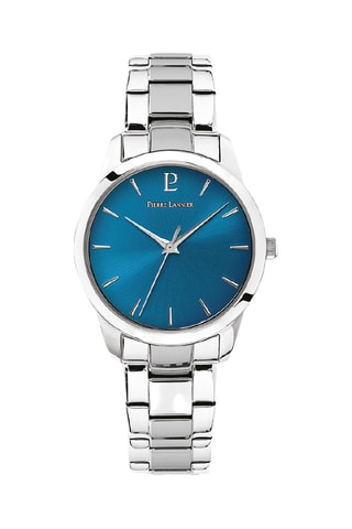Stalen Quartz Horloge Roxane - Zilverkleurig en Pauwblauw