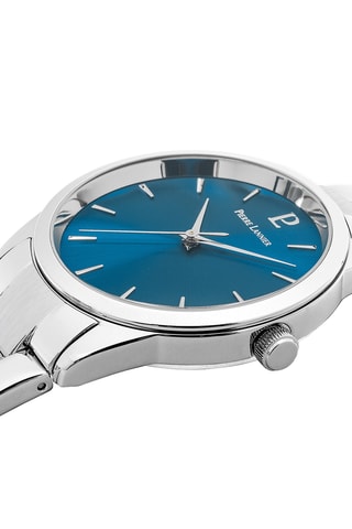 Stalen Quartz Horloge Roxane - Zilverkleurig en Pauwblauw