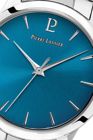 Stalen Quartz Horloge Roxane - Zilverkleurig en Pauwblauw