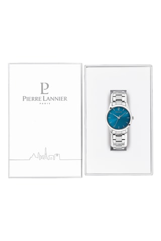 Stalen Quartz Horloge Roxane - Zilverkleurig en Pauwblauw