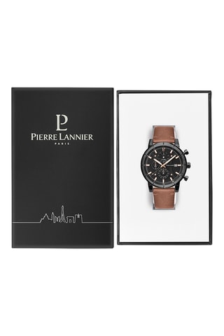 Montre à quartz en cuir Criterium - Chronographe - Marron et noir
