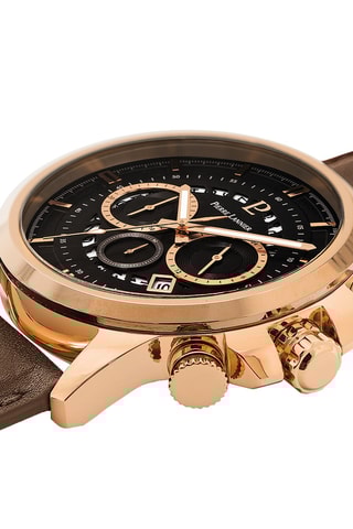 Montre à quartz en cuir Sentinelle - Chronographe - Marron et doré rose