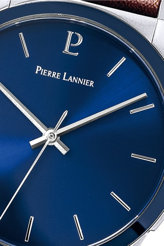 Montre à quartz en cuir Candide - Marron et argenté