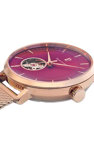 Stalen Automatisch Horloge - Roségoudkleurig en Bordeauxrood