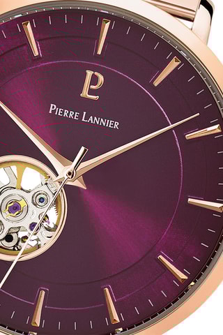 Stalen Automatisch Horloge - Roségoudkleurig en Bordeauxrood