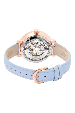 Leren Automatisch Horloge Mélodie - Lichtblauw en Roségoudkleurig
