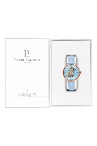 Leren Automatisch Horloge Mélodie - Lichtblauw en Roségoudkleurig