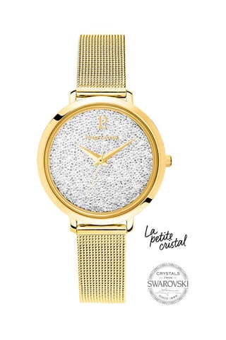 Stalen Quartz Horloge versierd met Swarovski Kristallen Petite Cristal - Goudkleurig