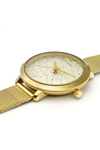 Stalen Quartz Horloge versierd met Swarovski Kristallen Petite Cristal - Goudkleurig
