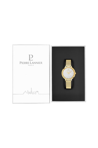 Stalen Quartz Horloge versierd met Swarovski Kristallen Petite Cristal - Goudkleurig