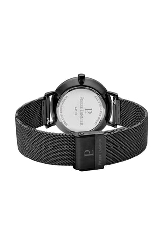 Stalen Quartz Horloge Nature Zwart en Lichtbruin